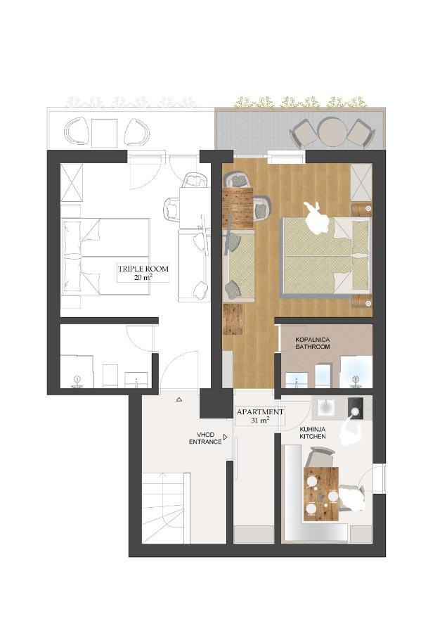 Apartments And Rooms Razen ボーヒニ エクステリア 写真